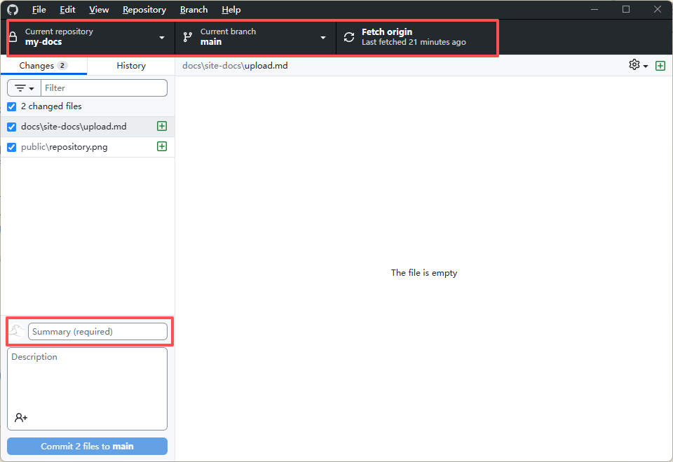 GitHub上传界面解释